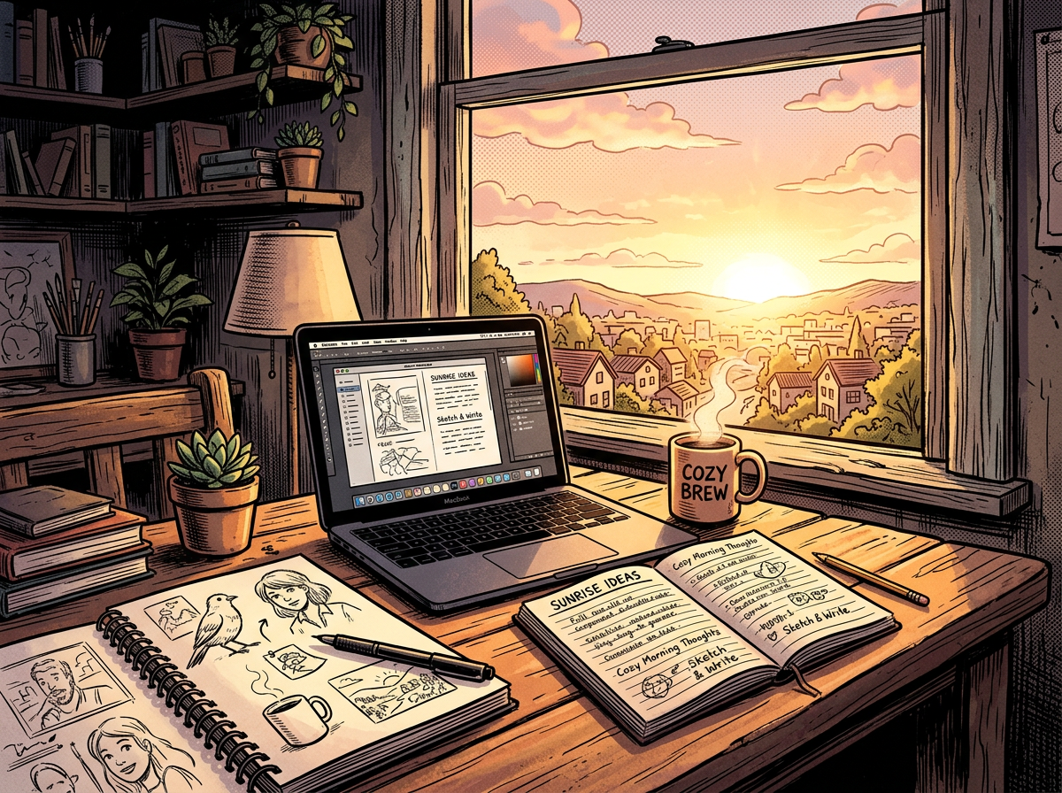 A step-by-step guide cover showing the process of creating an illustrated children's book using free AI tools like ChatGPT.